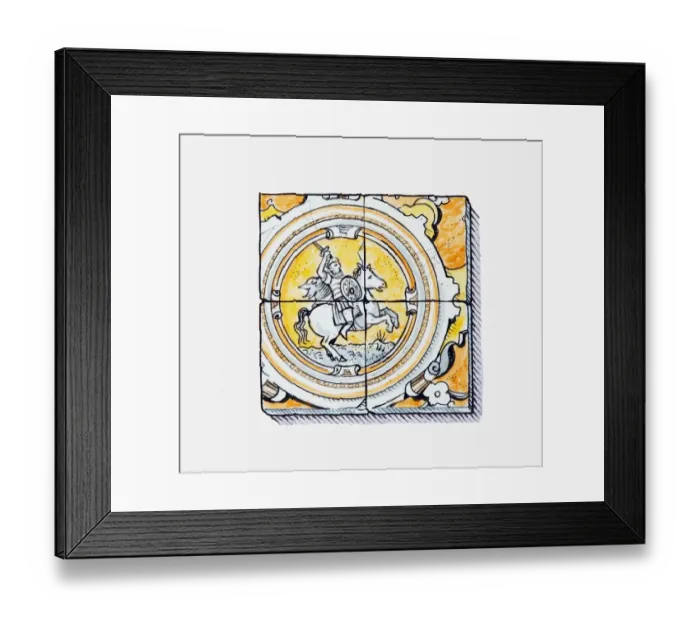 Framed Print : Illustration of Portuguese azulejo tile Framed Print : Illustration of Portuguese azulejo tile