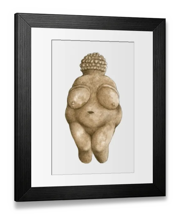 Framed Print : Illustration of limestone Venus of Willendorf Framed Print : Illustration of limestone Venus of Willendorf
