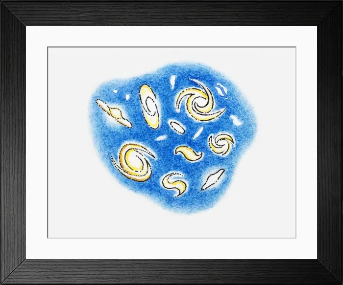 Framed Print : Illustration of particles from the Universe Framed Print : Illustration of particles from the Universe