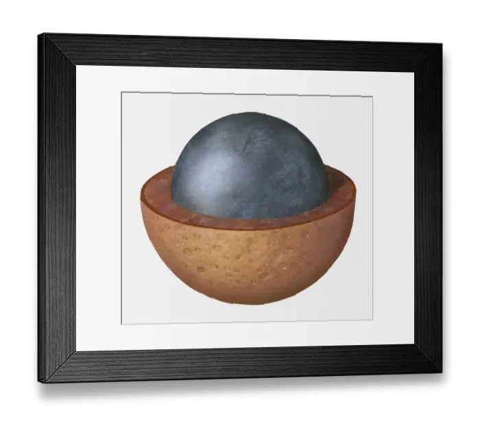 Framed Print : Illustration of the planet Mercury and its iron core Framed Print : Illustration of the planet Mercury and its iron core