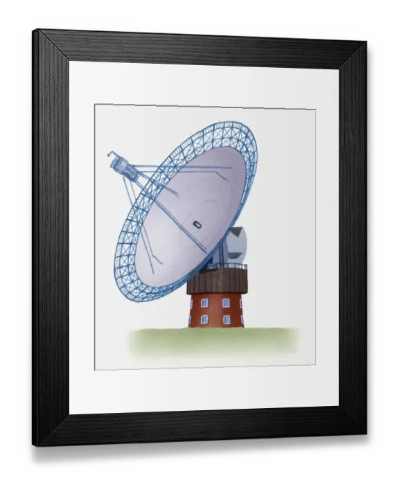 Framed Print : Illustration of a radio telescope Framed Print : Illustration of a radio telescope