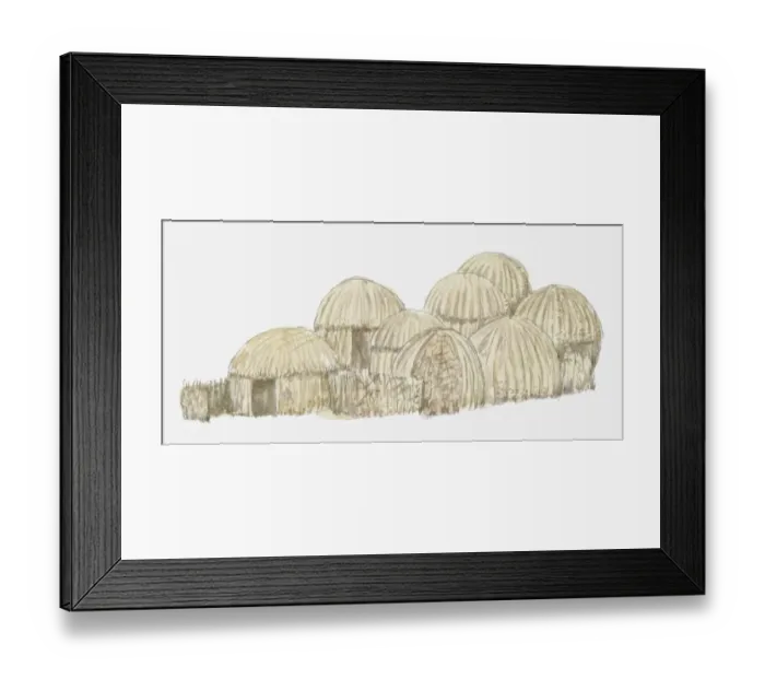 Framed Print : Africa, Kenya, Gabra huts made from acacia roots and sisal grass