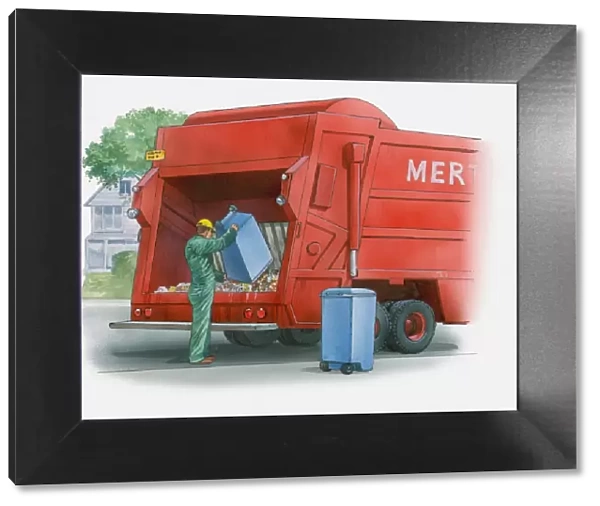 Illustration of garbage truck