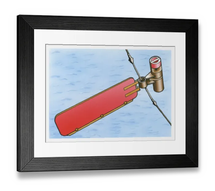 Framed Print : Illustration of water current meter