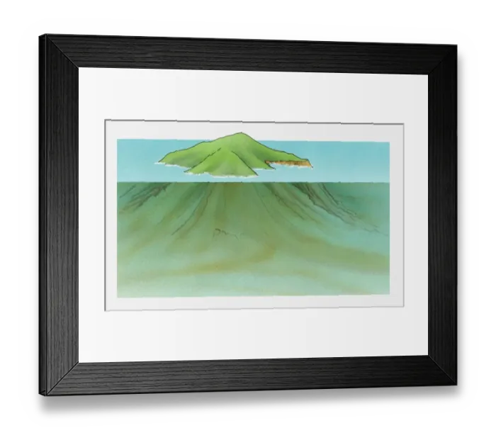 Framed Print : Illustration of coral island known as an atoll Framed Print : Illustration of coral island known as an atoll