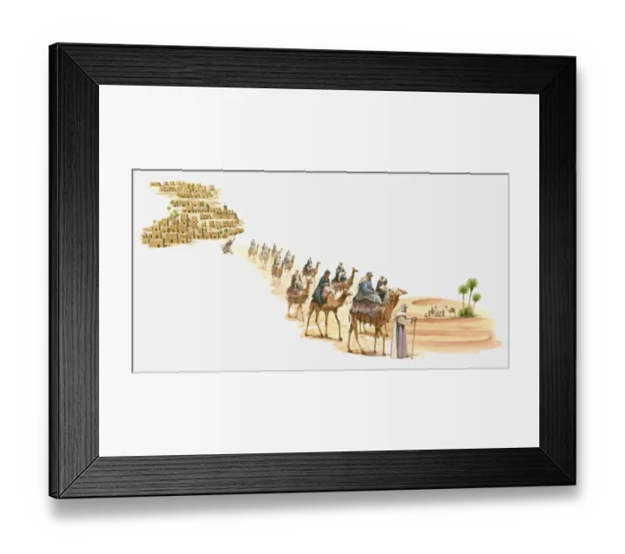 Framed Print : Camel train in desert Framed Print : Camel train in desert