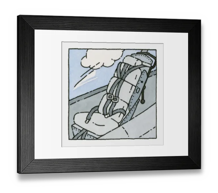 Framed Print : Illustration of fighter planes ejector seat Framed Print : Illustration of fighter planes ejector seat
