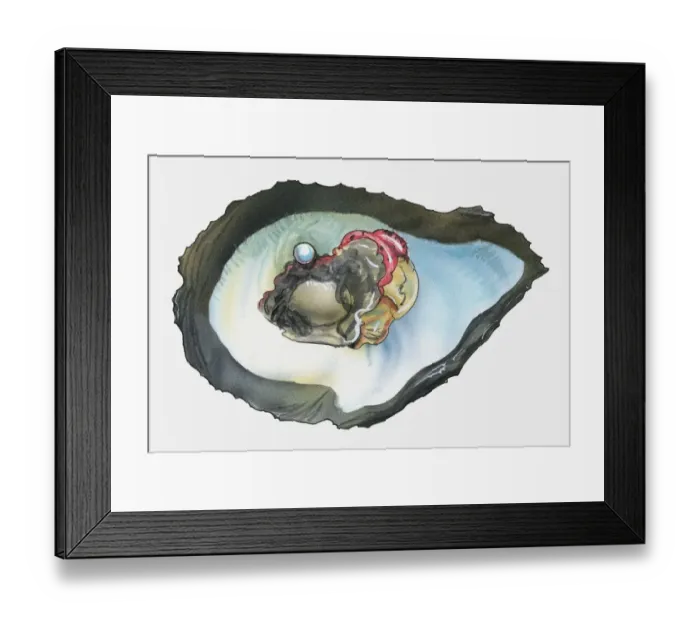 Framed Print : Illustration of oyster pearl Framed Print : Illustration of oyster pearl