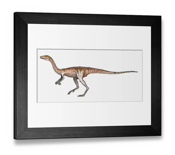 Framed Print : Illustration of Procompsognathus theropod dinosaur Framed Print : Illustration of Procompsognathus theropod dinosaur