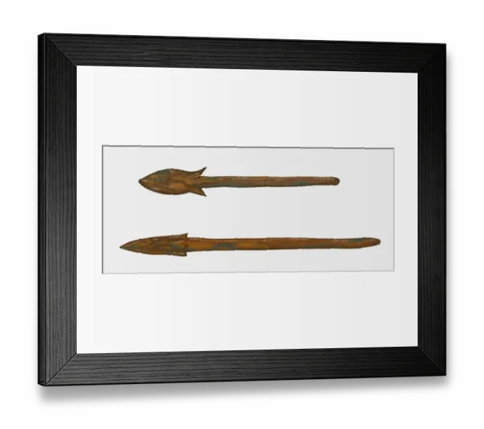 Framed Print : Illustration of Mauritanian copper arrowheads Framed Print : Illustration of Mauritanian copper arrowheads