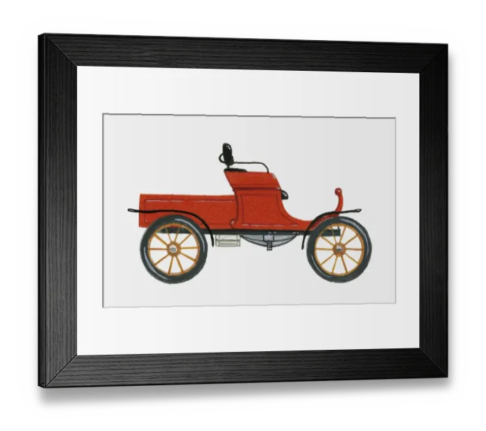 Framed Print : Oldsmobile, the first mass-produced car in 1901 Framed Print : Oldsmobile, the first mass-produced car in 1901