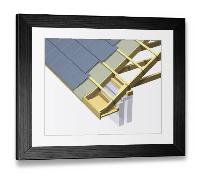 Framed Print : Single lap roof tiling, close-up