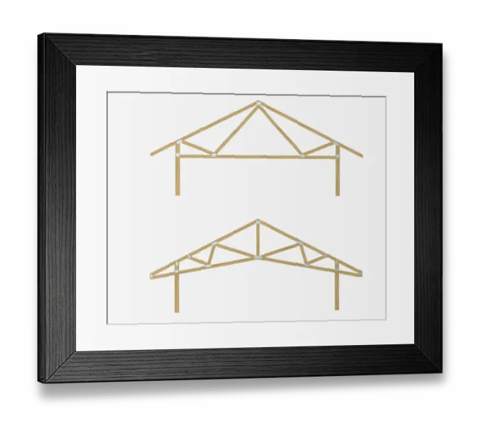 Framed Print : Roof trusses Framed Print : Roof trusses
