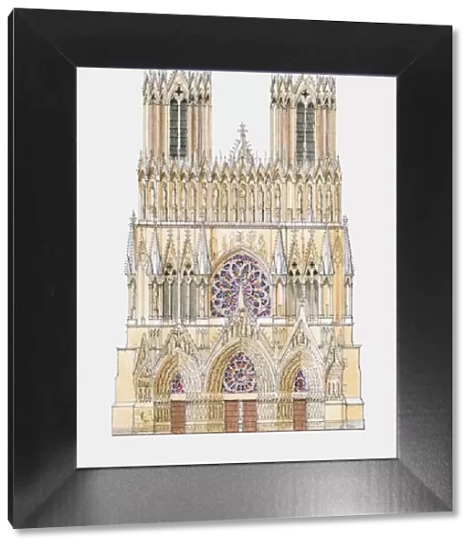 France, Reims, Cathedral of Notre-Dame, west facade