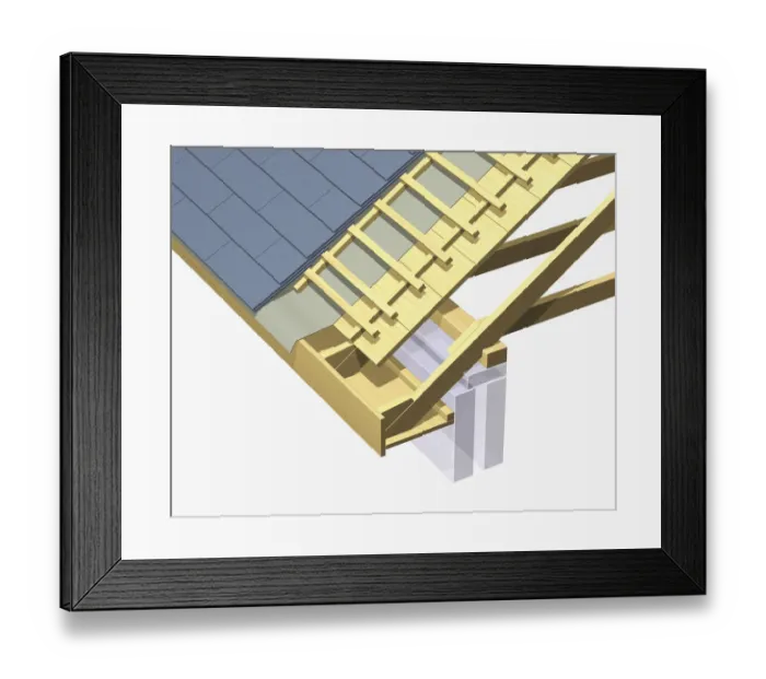 Framed Print : Double lap roof tiling, close-up