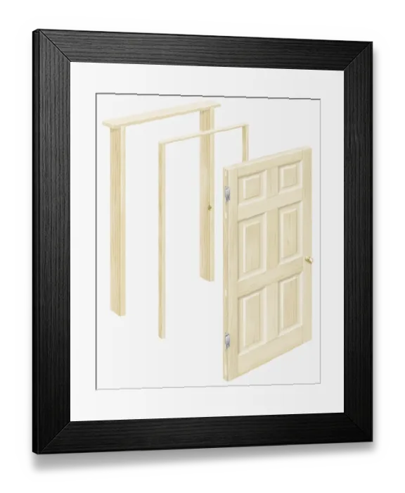 Framed Print : Wooden door and door frames Framed Print : Wooden door and door frames