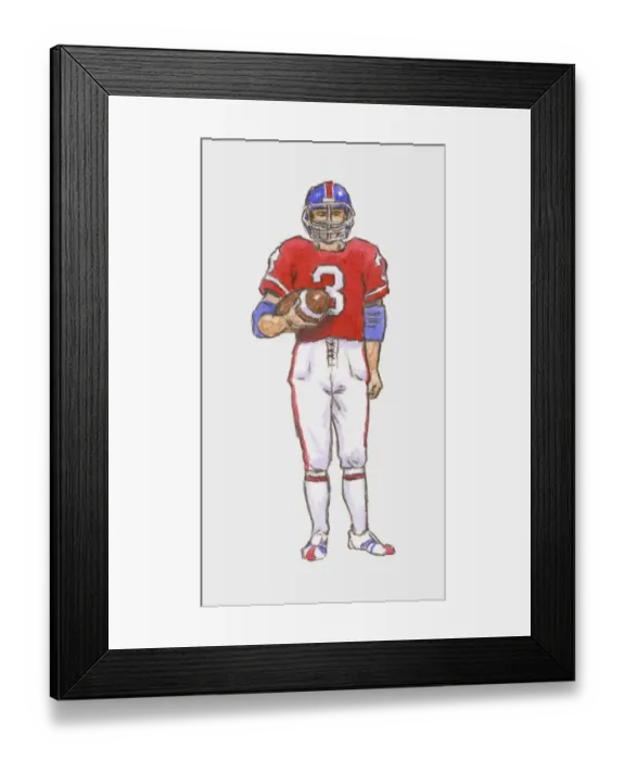 Framed Print : Illustration of American football player Framed Print : Illustration of American football player