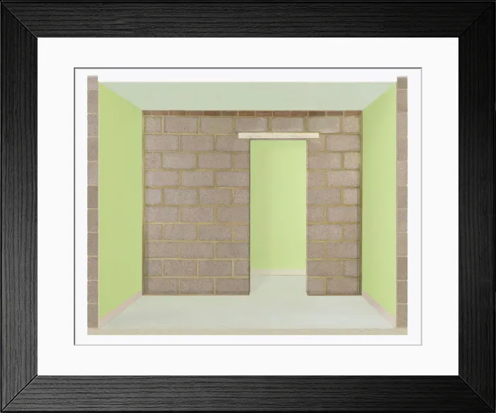 Framed Print : A solid block wall with doorway Framed Print : A solid block wall with doorway