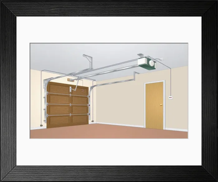 Framed Print : Garage door connected to switch Framed Print : Garage door connected to switch
