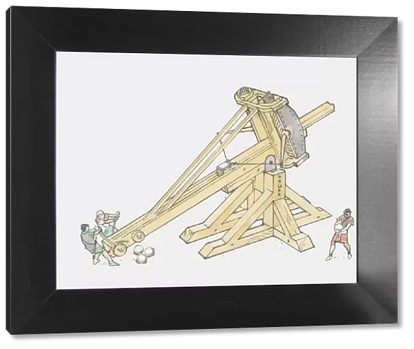 Illustration of large Roman catapult