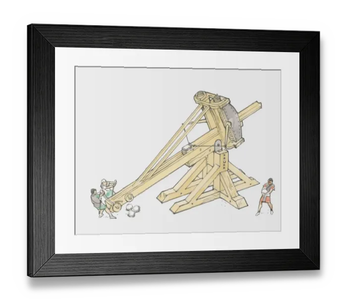 Framed Print : Illustration of large Roman catapult Framed Print : Illustration of large Roman catapult