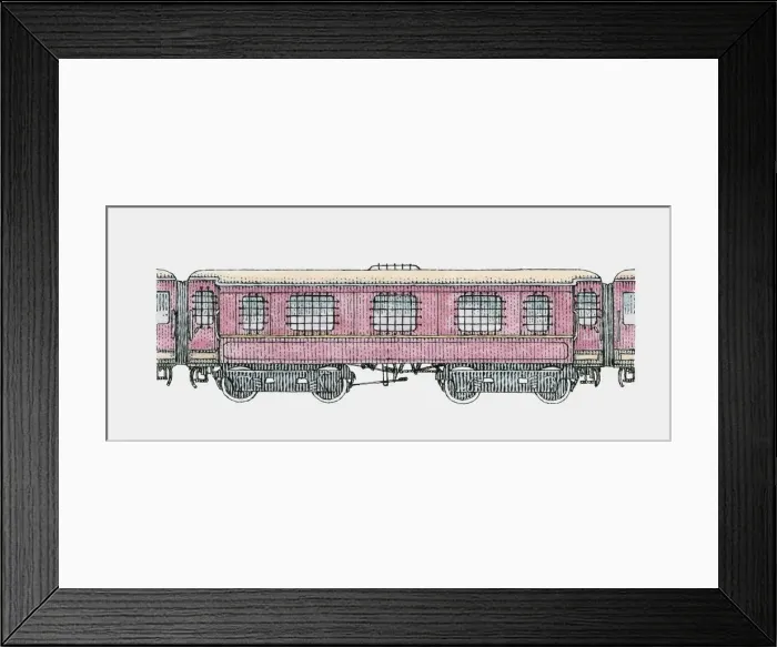 Framed Print : Illustration of Victorian train carriage