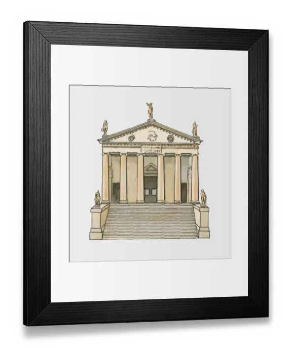 Framed Print : Illustration of renaissance portico Framed Print : Illustration of renaissance portico