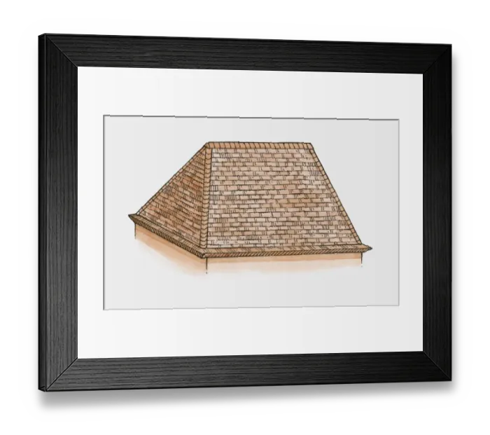 Framed Print : Illustration of hipped roof Framed Print : Illustration of hipped roof
