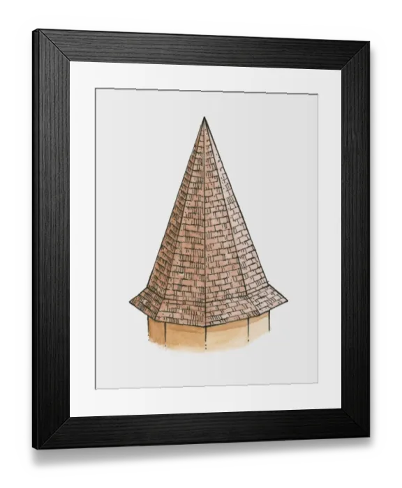 Framed Print : Illustration of turret roof Framed Print : Illustration of turret roof