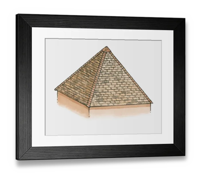 Framed Print : Illustration of pavillion roof