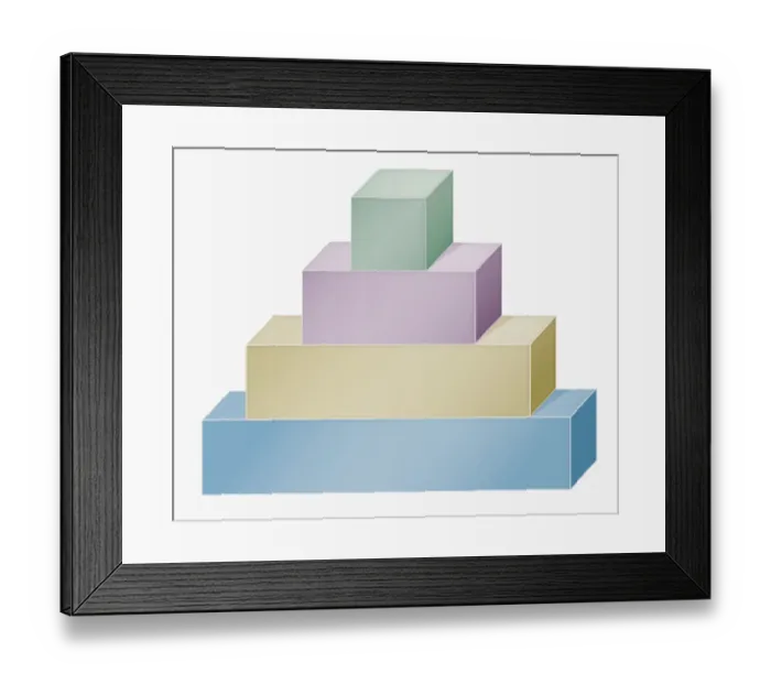Framed Print : Pyramid of different coloured blocks Framed Print : Pyramid of different coloured blocks