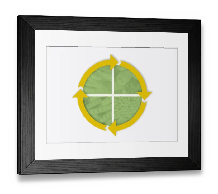 Framed Print : Illustration of crop rotation cycle