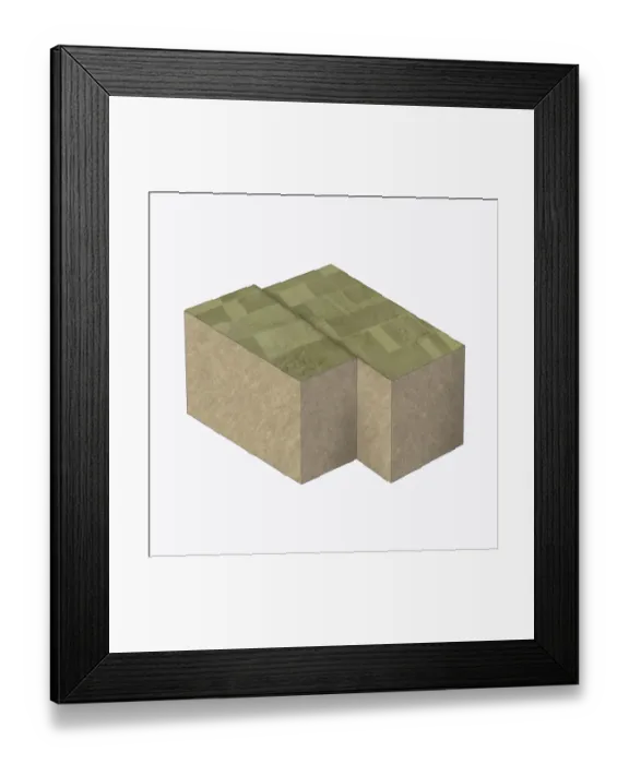 Framed Print : Illustration of two cross section blocks of earth divided by fault line