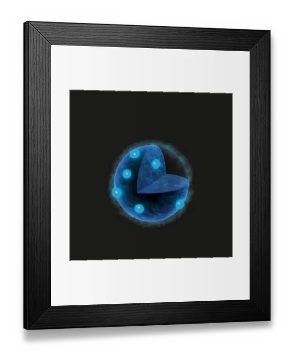 Framed Print : Illustration of Thomsons Plum Pudding model of the atom, with negatively charged electrons dotted Framed Print : Illustration of Thomsons Plum Pudding model of the atom, with negatively charged electrons dotted