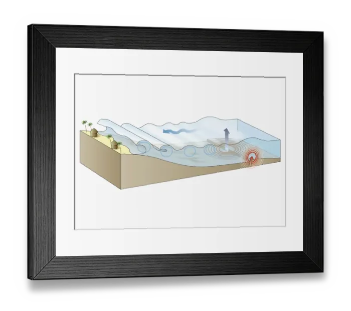 Framed Print : Illustration of a tsunami Framed Print : Illustration of a tsunami
