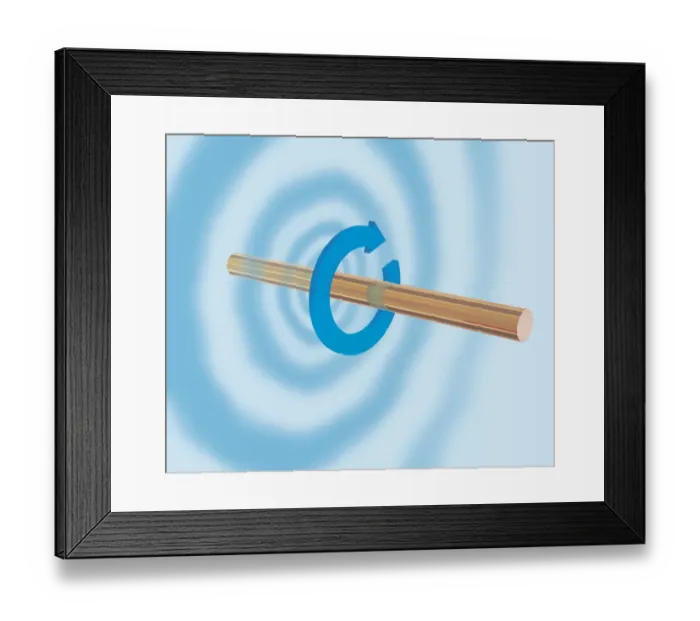 Framed Print : Illustration of magnetic field around a wire Framed Print : Illustration of magnetic field around a wire