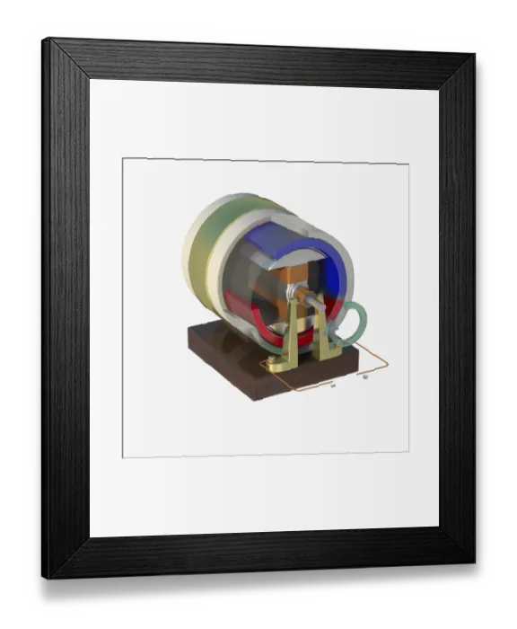 Framed Print : Main components of a simple electric motor Framed Print : Main components of a simple electric motor
