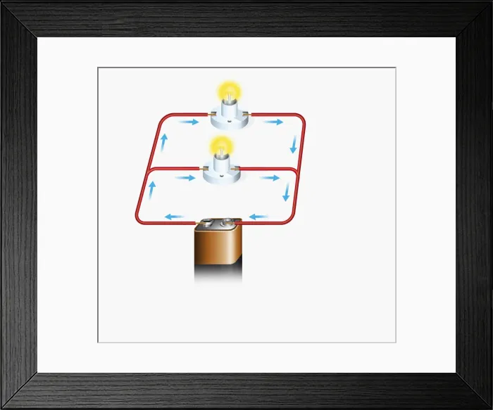 Framed Print : Illustration of parallel circuit Framed Print : Illustration of parallel circuit