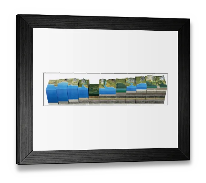 Framed Print : Illustration of geological periods, from Cambrian period to Quaternary period Framed Print : Illustration of geological periods, from Cambrian period to Quaternary period