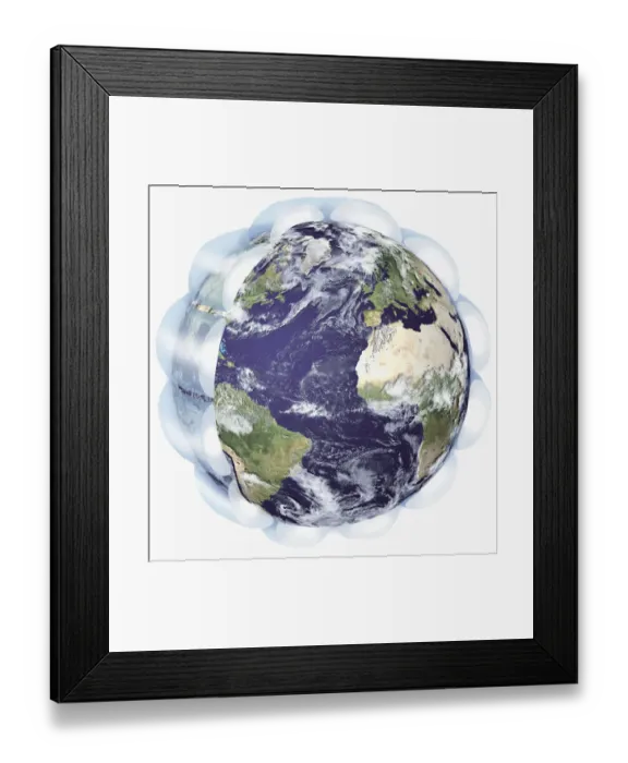 Framed Print : Illustration of the Earth with surrounding troposphere Framed Print : Illustration of the Earth with surrounding troposphere