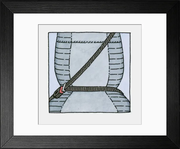Framed Print : Illustration of fastened seat belt