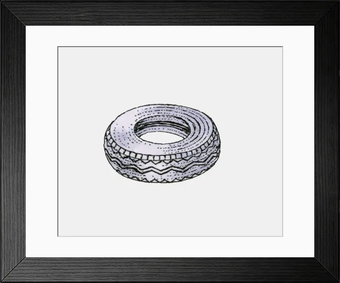 Framed Print : Illustration of car tyre Framed Print : Illustration of car tyre