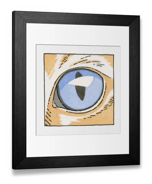 Framed Print : Illustration of blue eye of ginger cat Framed Print : Illustration of blue eye of ginger cat