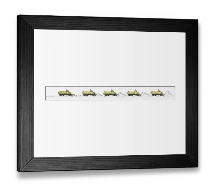Framed Print : Sequence of illustrations of snowplough Framed Print : Sequence of illustrations of snowplough
