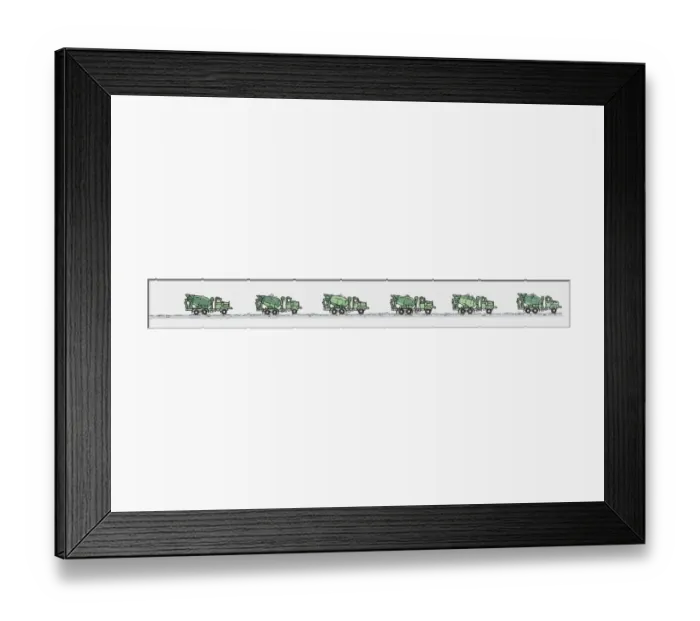 Framed Print : Sequence of illustrations of cement mixers Framed Print : Sequence of illustrations of cement mixers