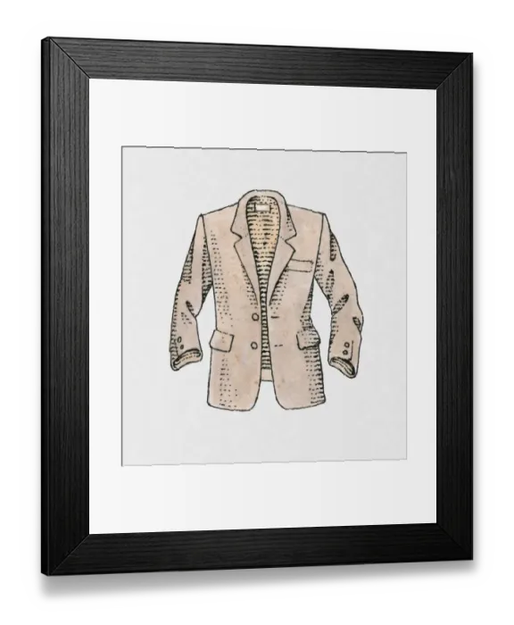 Framed Print : Illustration of mens jacket Framed Print : Illustration of mens jacket