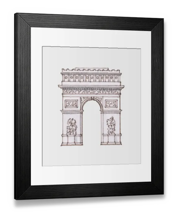 Framed Print : Illustration of Arc de Triomphe, Paris, France