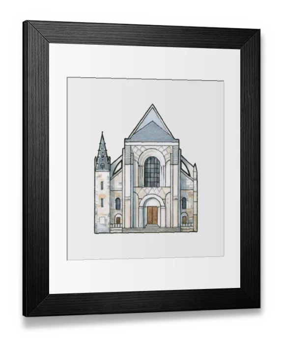 Framed Print : Illustration of Cathedrale St-Julien du Mans, Loire Valley, France Framed Print : Illustration of Cathedrale St-Julien du Mans, Loire Valley, France