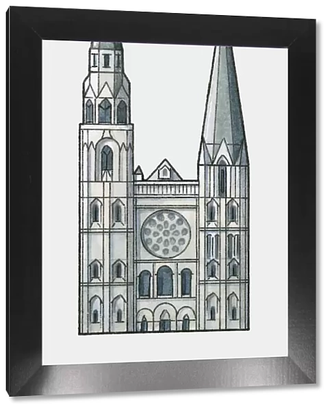 Illustration of Chartres Cathedral, France