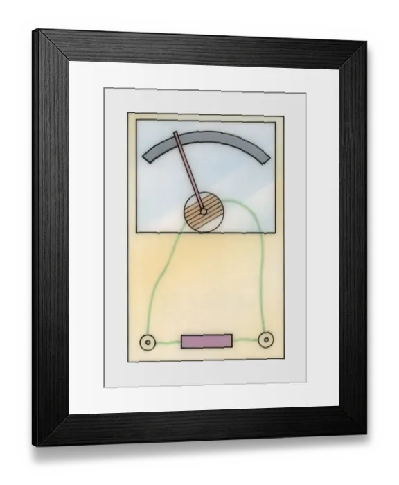 Framed Print : Illustration of voltmeter Framed Print : Illustration of voltmeter